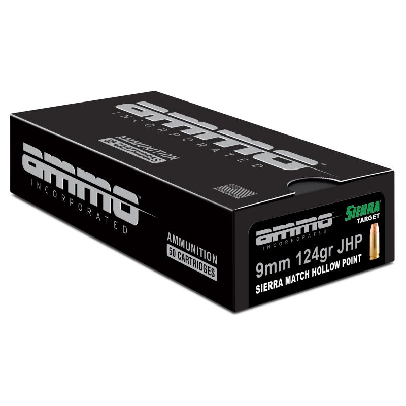 Signature, 9MM, 124 Grain, Sierra Match Jacketed Hollow Point, 50 Round Box 9124JHP-SRR50