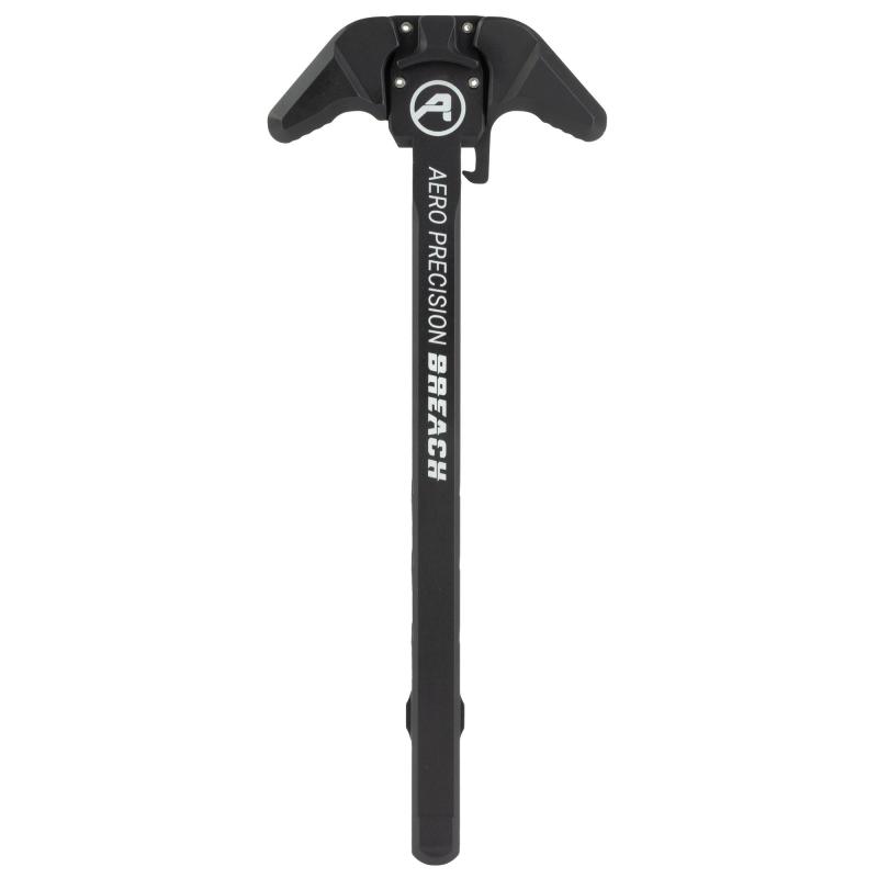 BREACH, AR-15 Charging Handle, Ambidextrous, Large Lever, Gas Deflection Shelf, Anodized Finish, Black APRA700101C