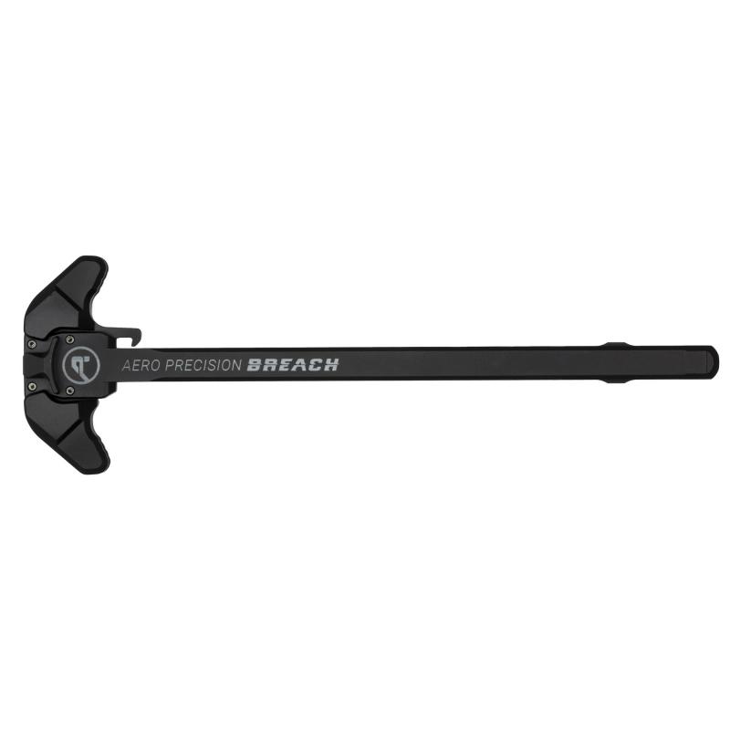 BREACH, AR-10 Charging Handle, Ambidextrous, Small Lever, Gas Deflection Shelf, Anodized Finish, Black APRA700300C