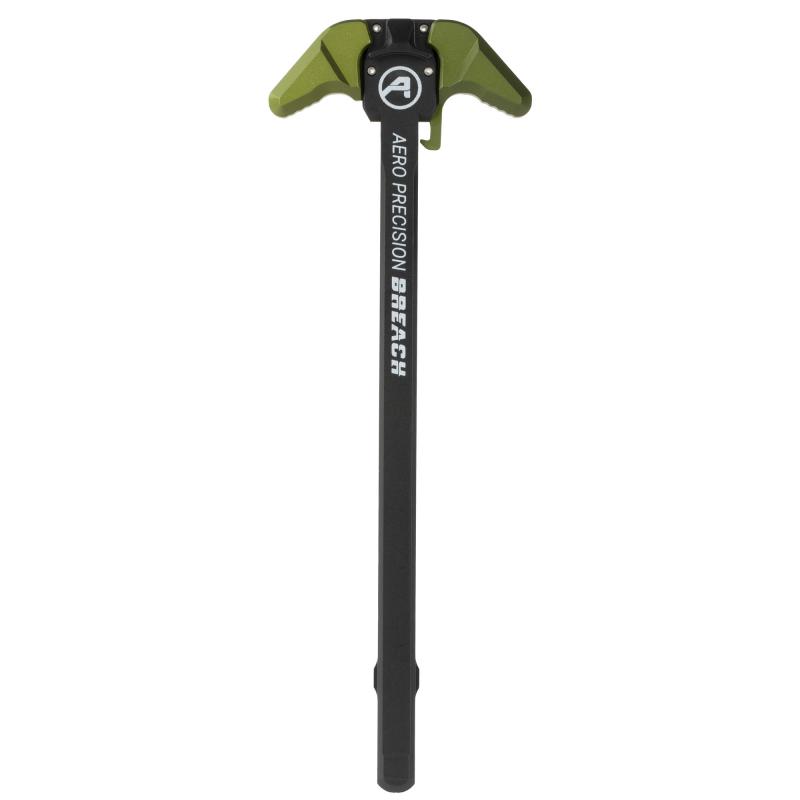 BREACH, AR-10 Charging Handle, Ambidextrous, Large Lever, Gas Deflection Shelf, Anodized Finish, Black and Olive Drab Green APRA700331C