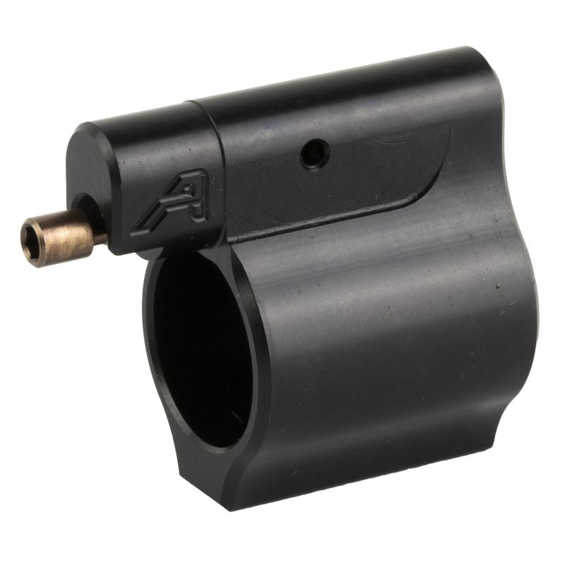 Low Profile Adjustable Gas Block, Fits AR15 with 0.625" Barrel, Nitride Finish, Black APRH101613C