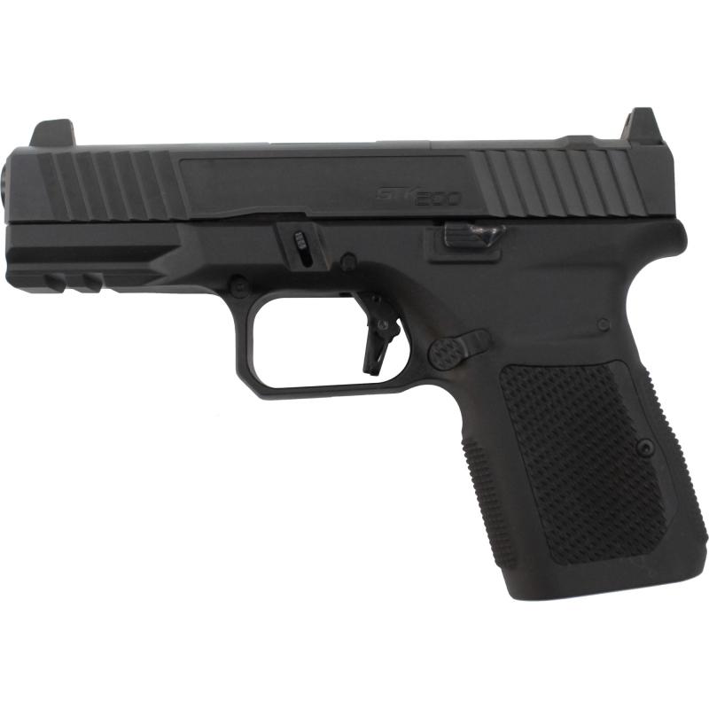 STK200, Semi-automatic, Striker Fired, Full Size, Alumnimum Frame Pistol, 9MM, 4" Barrel, PECVD Finish, Black, G10 Grip, Fixed Sights, 17 Rounds, 2 Magazines 56621