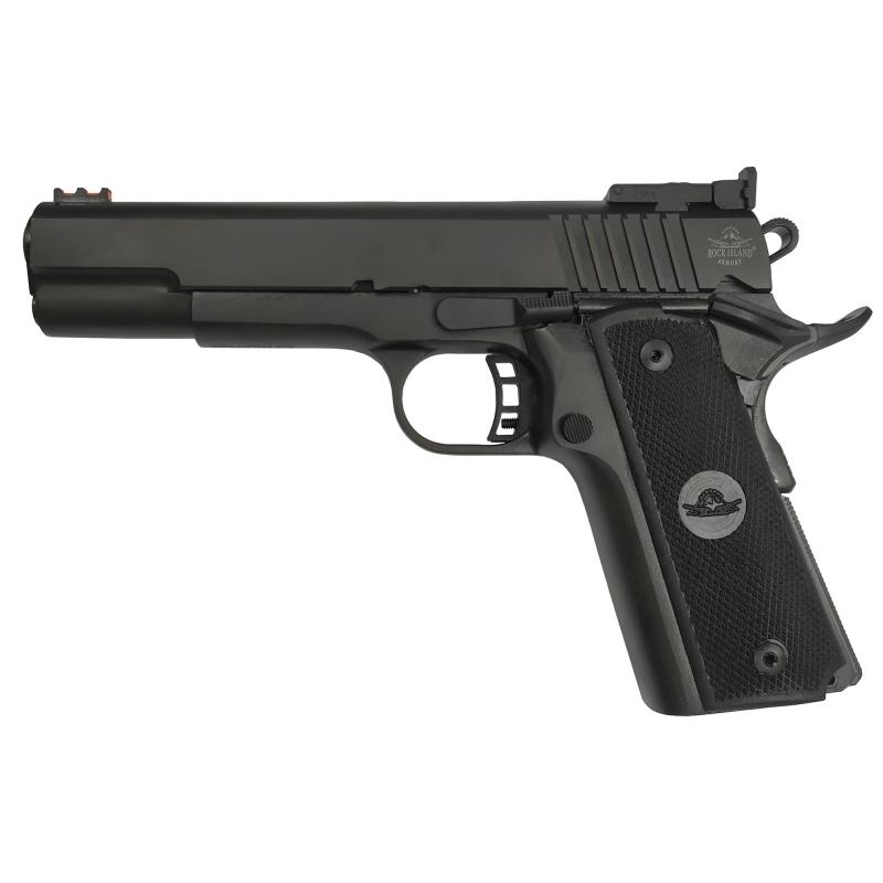 TCM Standard FS 22TCM, 1911, Semi-automatic, Metal Frame Pistol, Full Size, 22TCM, 5" Barrel, Steel,Armor Lube PECVD Finish, Black, Polymer Grips, Fiber Optic Front/Adjustable Rear Sight, 17 Rounds, 2 Magazines 56879
