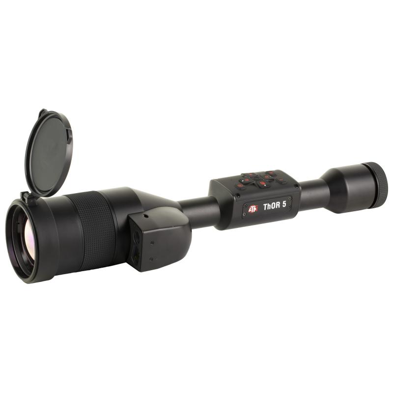 THOR 5 LRF, Thermal Rifle Scope, 5-40X75MM, 30MM Main Tube, 640x480 Sensor Resolution, Multiple Reticles, Matte Finish, Black, Integrated Laser Range Finder TIWST5675LRF