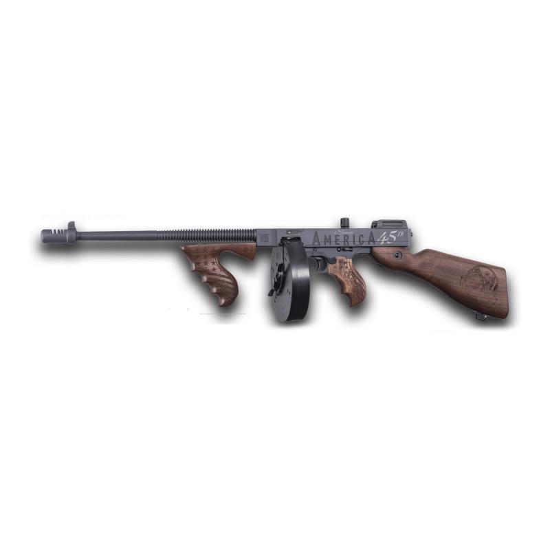 1927A-1 Deluxe, Trump Saves America, Semi-automatic Rifle, 45 ACP, 16.5" Barrel, Cerakote Finish, Sniper Gray, Walnut Stock, President Trump Engravings, 1 (50 Round), 1 (25 Round) Magazine T1-14-50DC2