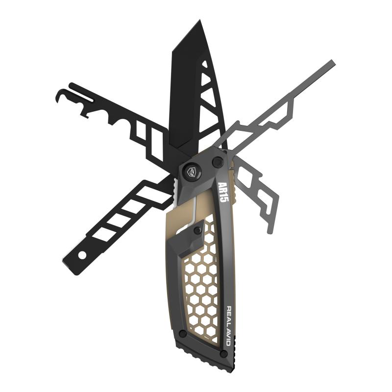 Edge, Gun Tool, Multi-Tool Compatible with AR15, Matte Finish, Silver and Black AVGTE-AR