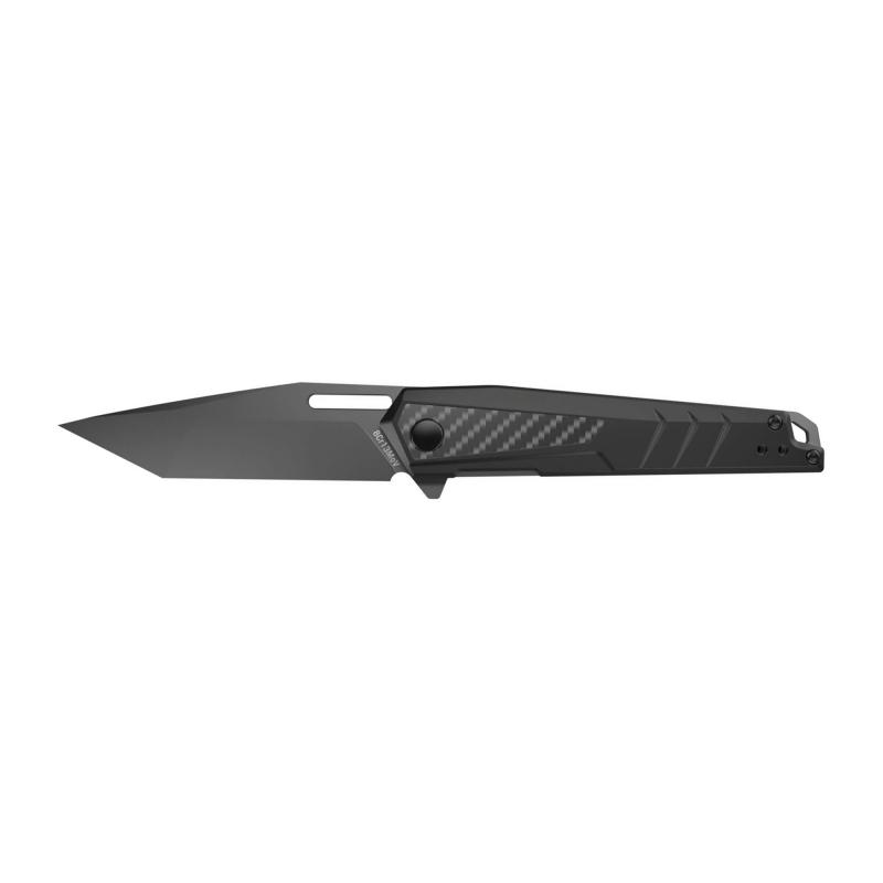 RAV-6, Folding Knife, Plain Edge, Matte Finish, Black, Aluminum Handle, 3.4" Blade Length, 7.6" Overall Length, Liner Lock, Stainless Steel RAV-6