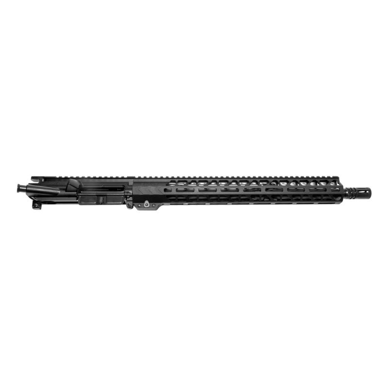 WORKHORSE, Upper Receiver Assembly, 223 Remington/556NATO, 16" Barrel, Mid-length Gas System, Anodized Finish, Black, A2 Flash Hider, WORKHORSE 15" M-LOK Free Float Handguard, Does Not Include Bolt Carrier Group or Charging Handle WH-UR-16-556