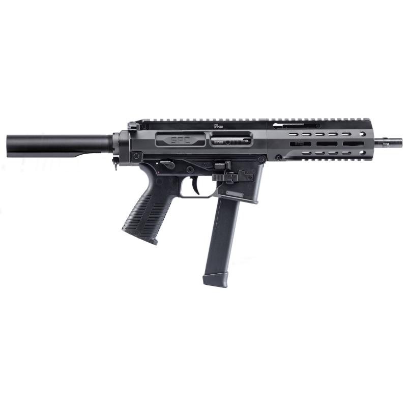 SPC9, Semi-automatic Pistol, 9MM, 9" Barrel, Polymer Receiver, Anodized Finish, Black, Ambidextrous Controls/Safety, Front/Rear Flip Sights, 33 Rounds, 1 Magazine, Glock Magazine Compatible BT-500003-AB-G