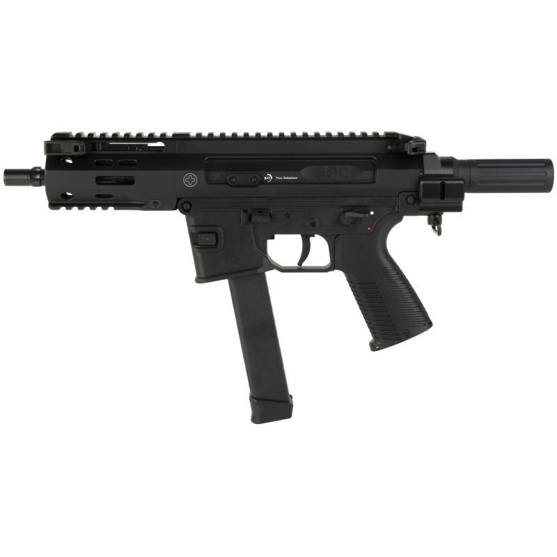 SPC9 | 9MM, 5.9" Barrel, Threaded And 3-Lug Muzzle, Black,  Glock Magazine Compatible, 32 Rounds, 1 Magazine, Includes Hard Case, Telescoping Brace Adapter BT-50 - DISCONTINUED
