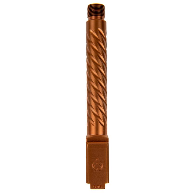 Premium Series, 9MM, 5" Threaded Barrel, 1/2x28, Spiral Fluting, For Glock 17 Gen 5, Copper BAPSG175T3R