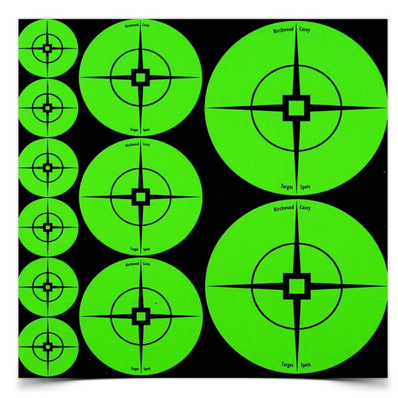 Self-Adhesive Target Spots Atomic Green With Crosshairs 110 Assorted Spots