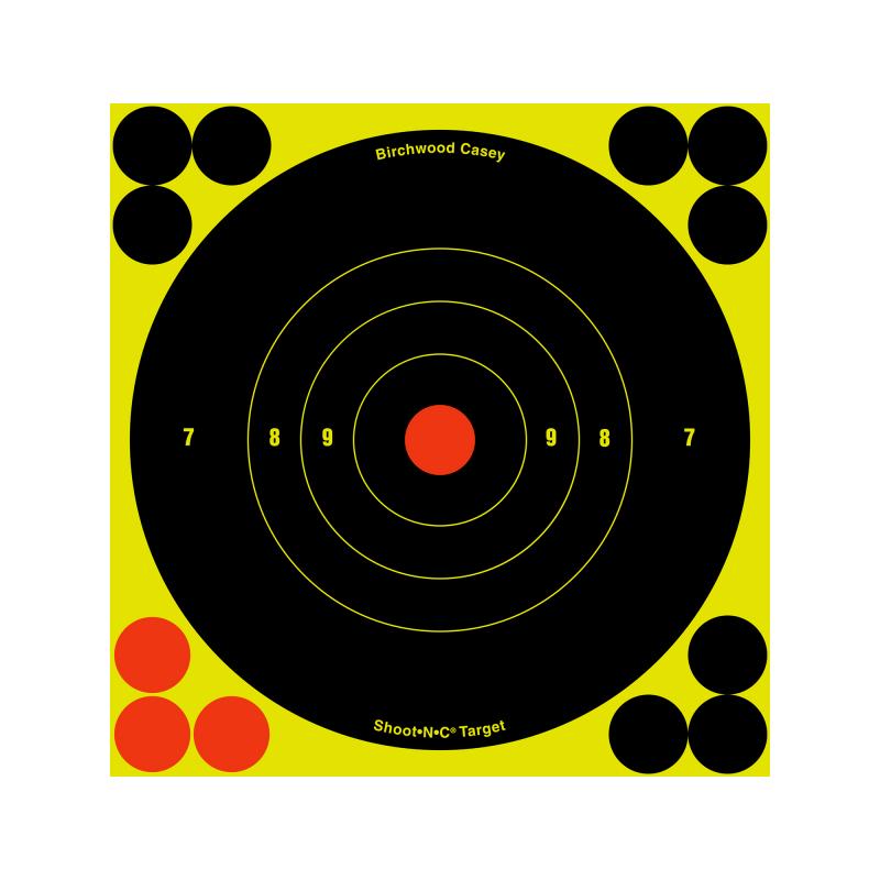 Shoot-N-C 6 Inch Round Bullseye 12 Targets 48 Pasters