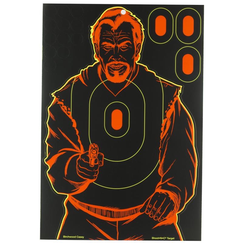 Shoot-N-C Bad Guy Silhouette Target 12x18 Inch 5 Per Package