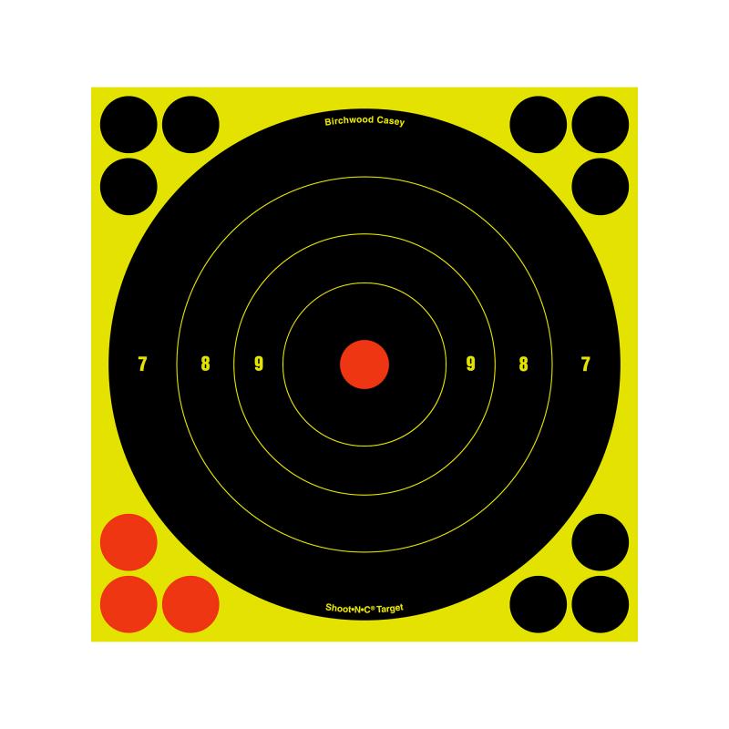 Shoot-N-C 8 Inch Round Bullseye 6 Targets 24 Pasters
