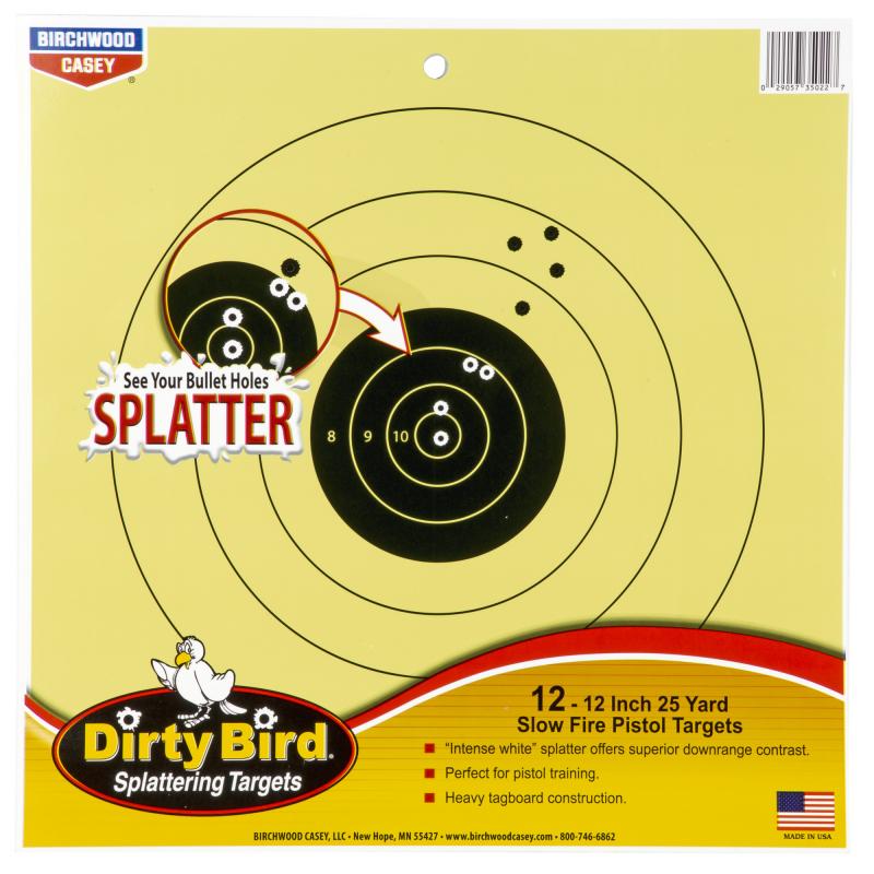 Dirty Bird, 12" 25 Yard Slow Fire Pistol Target, 12 Targets 35022