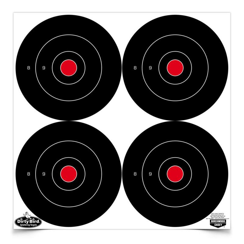 Dirty Bird Splattering Targets 6 Inch Round 4 Per Sheet 12 Sheets Per Package 48 Targets Total