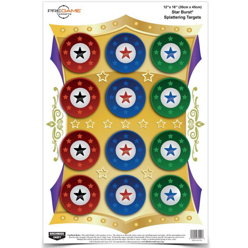 Dirty Bird Pregame Targets Star Burst 12x18 Inch 8 Per Package