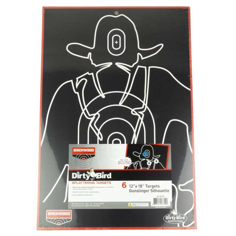 Dirty Bird, 12" x 18" Gunslinger Silhouette Target, 6 Targets BC-35770