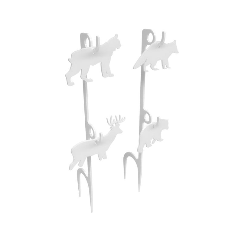 AR500 Gong, Rimfire Target Set, 1/4", 1-Hole, White, Includes 4 Steel Animal Targets BC-41579
