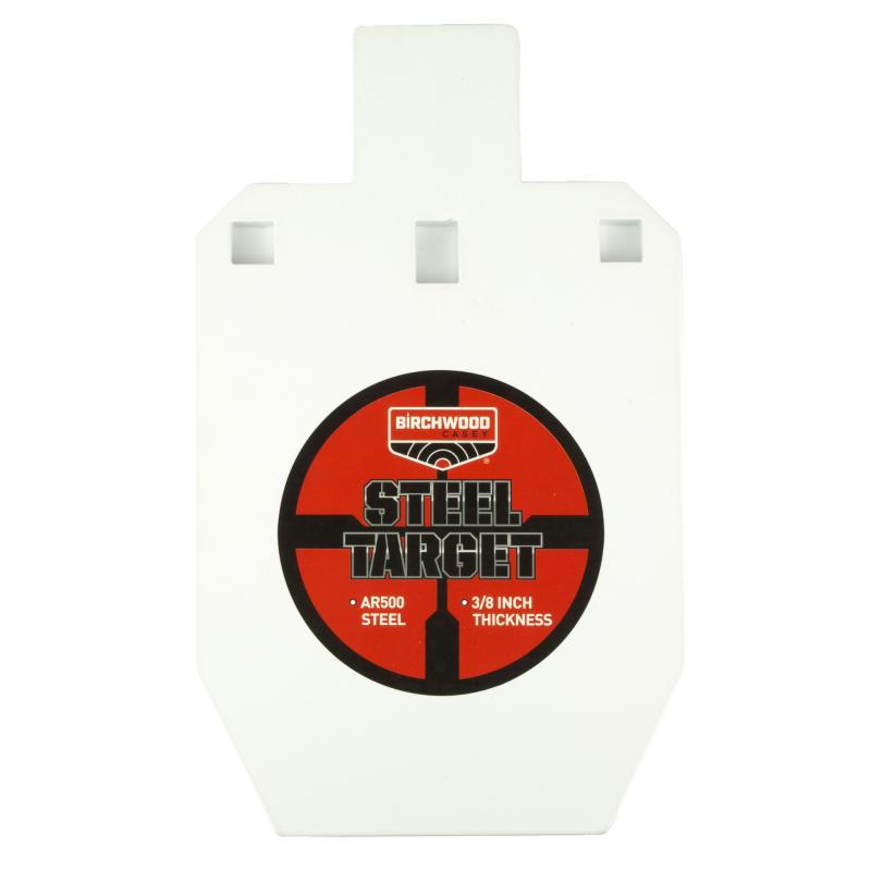 AR500 Gong, 1/3 IPSC Silhouette Target, Double Hang Hole, Powder Coat, White BC-47661