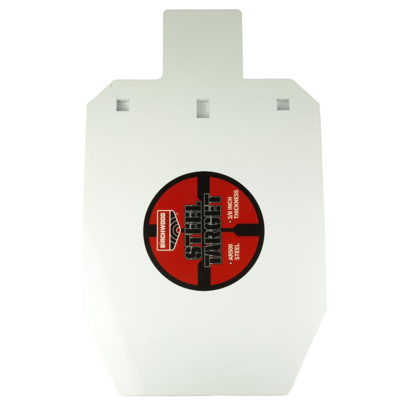 AR500 Gong, 2/3 IPSC Silhouette Target, Double Hang Hole, Powder Coat, White BC-47662