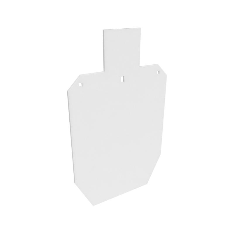 AR500 Gong, Full IPSC Silhouette Target, Double Hang Hole, Powder Coat, White BC-47663