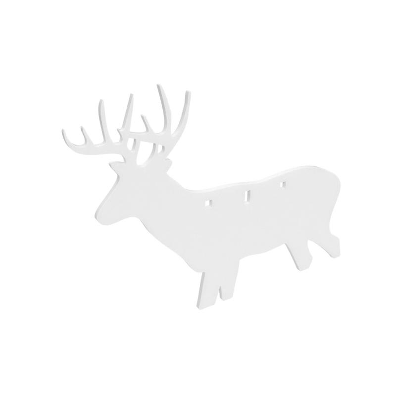 AR500 Gong, Deer Silhouette Target, 3/8", 3-Hole, White BC-47702