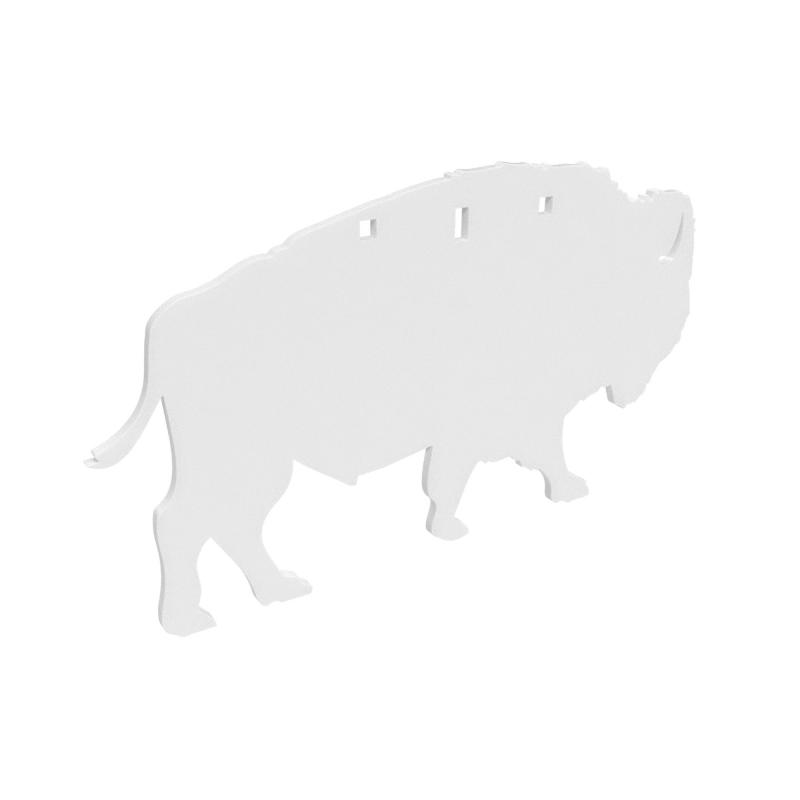 AR500 Gong, Bison Silhouette Target, 3/8", 3-Hole, White BC-47704