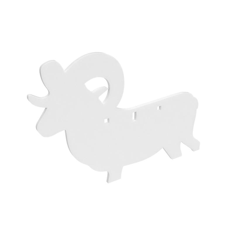 AR500 Gong, Ram Silhouette Target, 3/8", 3-Hole, White BC-47705