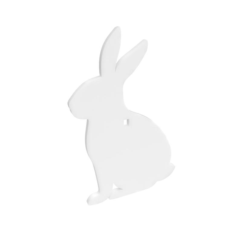 AR500 Gong, Rabbit Silhouette Target, 3/8", 1-Hole, White BC-47706