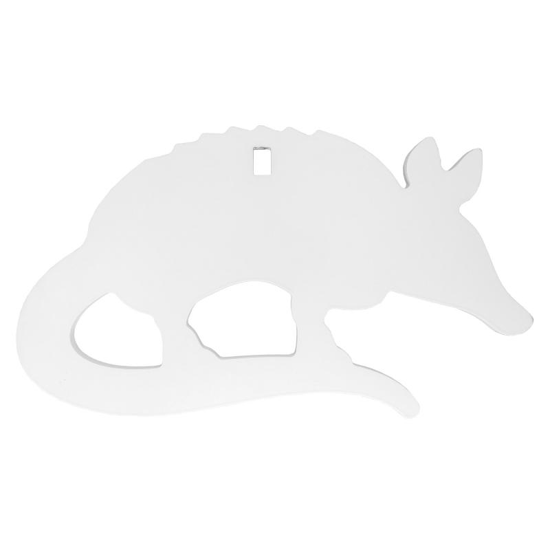 AR500 Gong, Armadillo Silhouette Target, 3/8", 1-Hole, White BC-47716