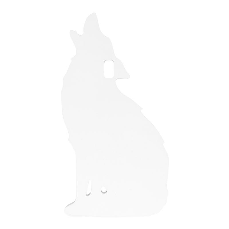 AR500 Gong, Howling Coyote Silhouette Target, 3/8", 1-Hole, White BC-47718