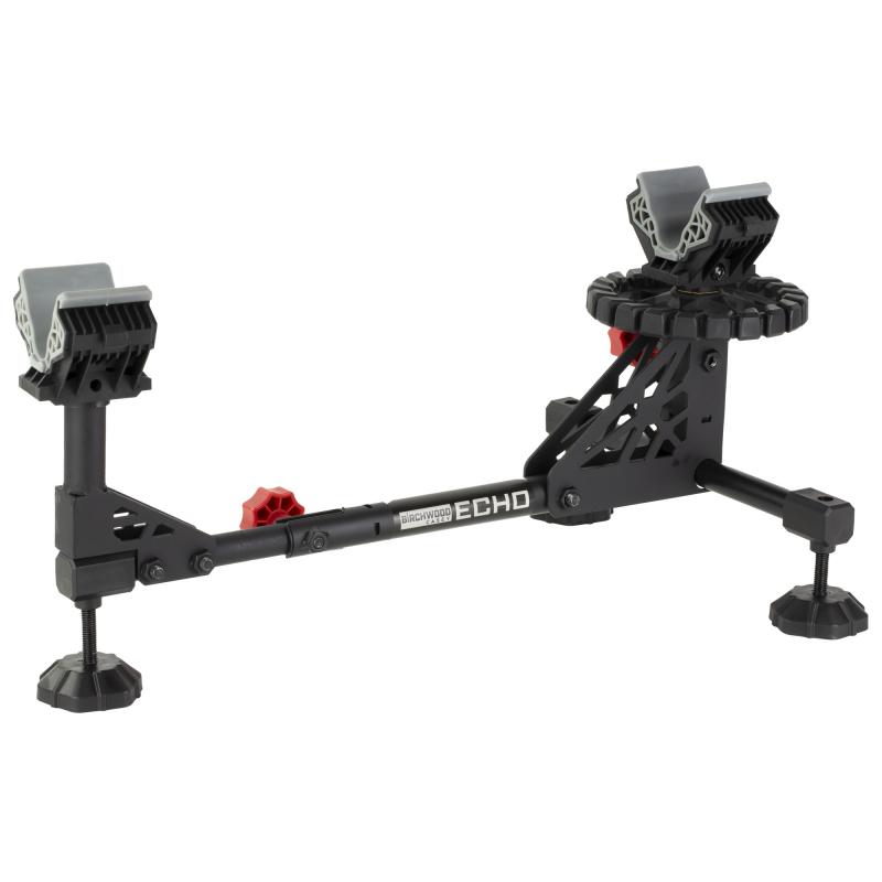 Echo Shooting Rest, Non-Slip Rubber Stock Rest, Adjustable Leveling Feet, Steel Frame Design, Black/Red BC-ESR