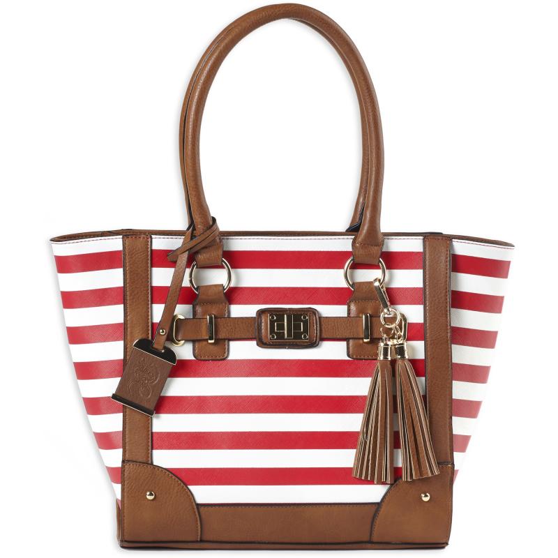 Tote Style Purse Holster, Fits Most Small Autos, Leather, Cherry Red and White BDP-051
