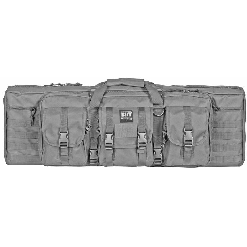 Deluxe Tactical Rifle Case, Fits Single Rifle, Three Front Acc. Pockets, Large Main Front Pocket, Back Pack Straps, 36" Soft Case, Seal Gray BDT35-36SG