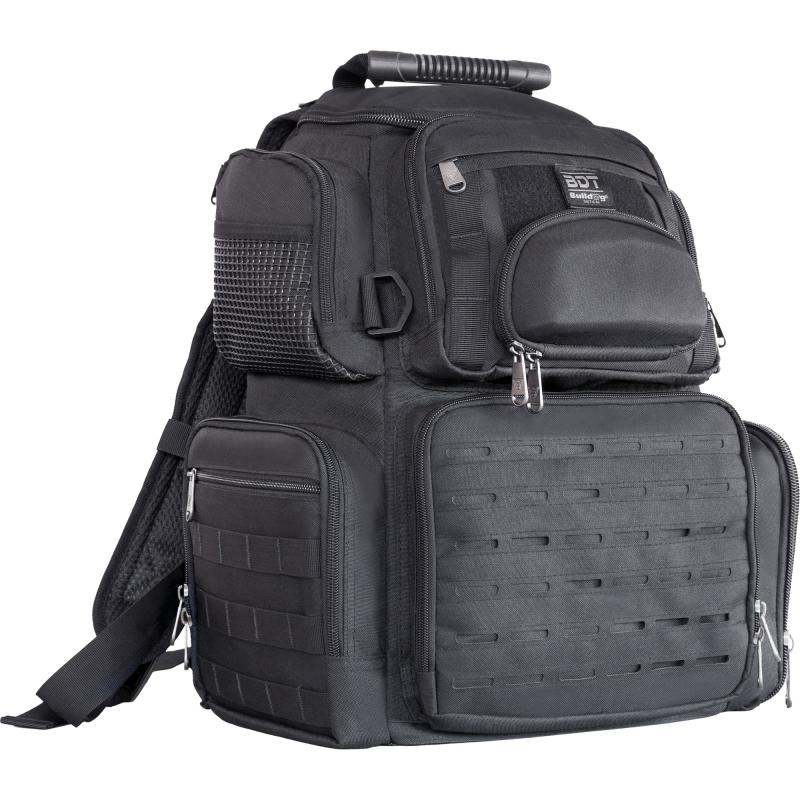 Tactical Range Handgun, Medium, Back Pack, Poly Oxford Nylon Construction, Black BDT414B
