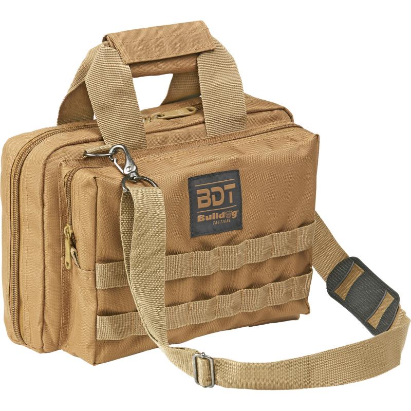 Deluxe 2 Pistol Range Bag w/ Strap & MOLLE, Tan BDT917T