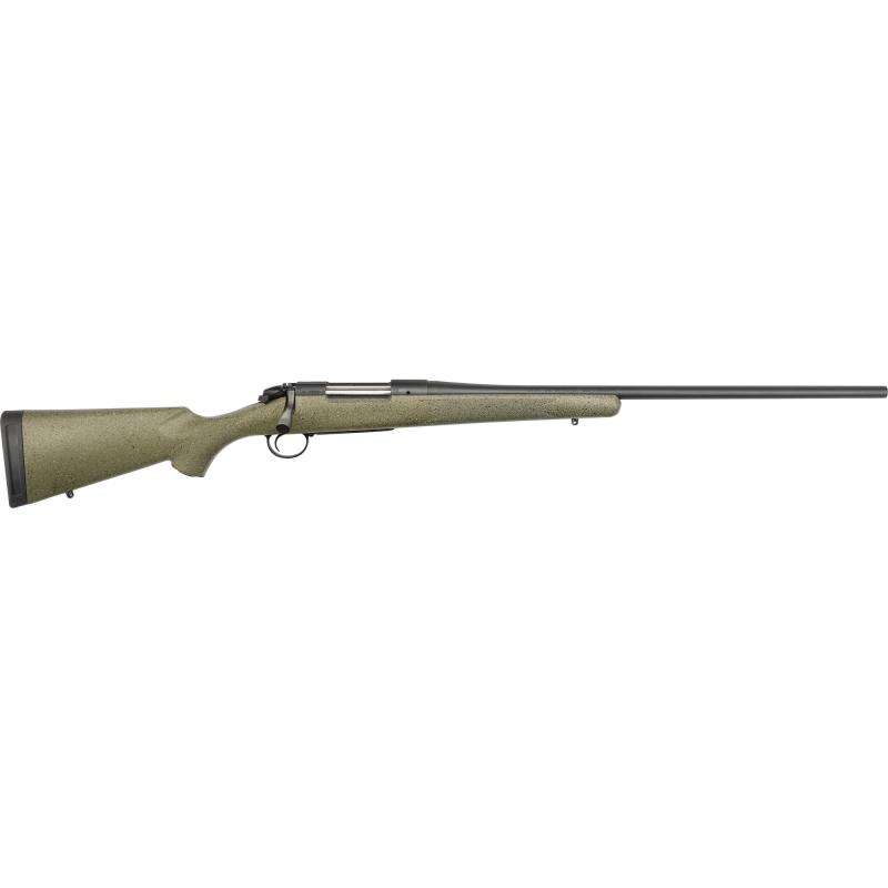 B-14 Series, Hunter, Bolt Action Rifle, 7MM Remington Magnum, 24", Cerakote Finish, Graphite Black, American Style Synthetic Stock w/ Soft Touch Finish, Green w/ Black and Tan Dots, Right Hand, Hinged FLoor Plate, 3 Rounds B14LM102C