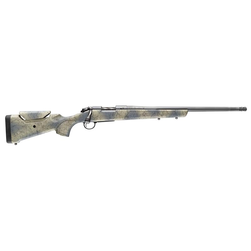 B-14 Wilderness Series Sierra | 300 Winchester Magnum, 22" Fluted Barrel, Threaded 5/8-24, Camo Finish, Sniper Gray, Sierra Synthetic Soft Touch Stock, Omni Muzzle Brake, Fluted Bolt, 3 Round Bolt Action Rifle, Hinged Floor Plate Magazine, Right Hand B1