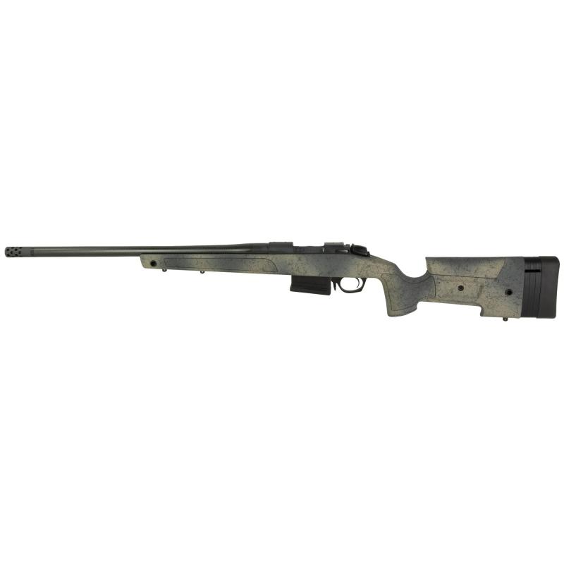 B-14 Series HMR Carbon Wilderness Rifle, Bolt Action Rifle, 308 Winchester, 20" Barrel - Carbon Fiber, Threaded 5/8-24, with Omni Muzzle Brake, Cerakote Finish, Black, Overmolded Mini-Chassis Stock, Fits Remington 700 Scope Base with 6X48 Screws, 5 Round