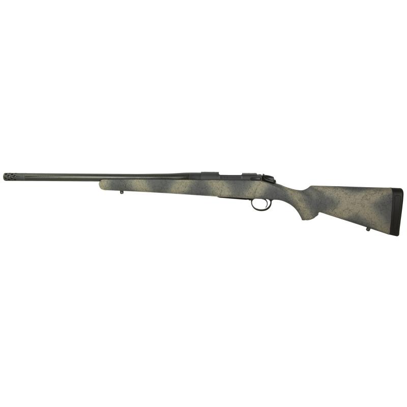 B-14 Series Ridge Carbon Wilderness Rifle, Bolt Action Rifle, 6.5 PRC, 24" Barrel - Carbon Fiber, Threaded 5/8-24, with Omni Muzzle Brake, Cerakote Finish, Black, Synthetic Stock, Fits Remington 700 Scope Base with 6X48 Screws, 2 Rounds, AICS Style Detac