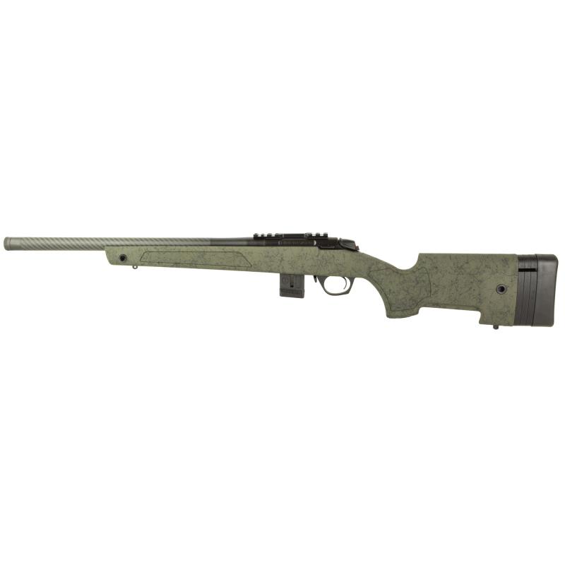 MR-X Competition, Bolt Action Rifle, 22WMR, 20" Carbon Fiber Barrel, Matte Finish, Black, Green Stock, 10 Rounds, 1 Magazine BMR010