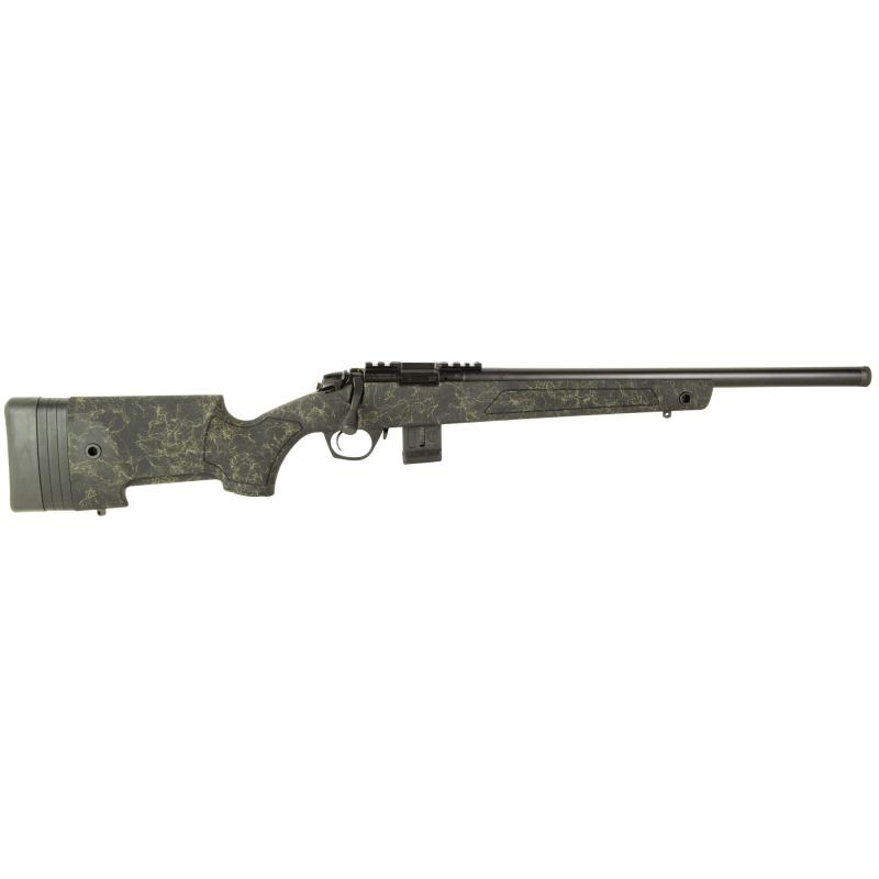 BMR-X Competition, Bolt Action Rifle, 17 HMR, 20" Barrel, Matte Finish, Black, Green Stock, 10 Rounds, 1 Magazine BMR011