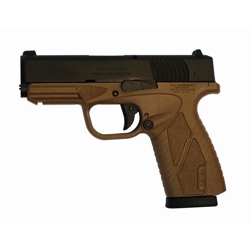 Conceal Carry, Double Action Only, Compact, 9MM, 3.3" Barrel, Matte/FDE Finish, Polymer Frame, Fixed Sights, 8Rd, 1 Magazine BP9DECC