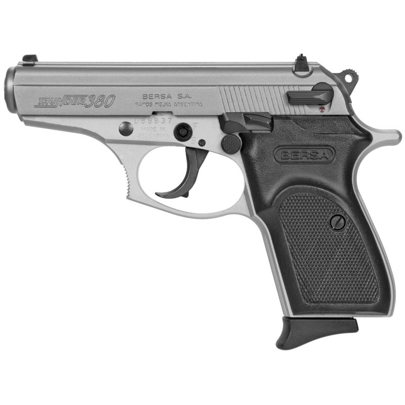 Thunder, DA/SA, Compact, 380ACP, 3.5" Barrel, Alloy Frame, Nickel Finish, Polymer Grips, Fixed Sights, 8Rd, 1 Magazine T380NKL8