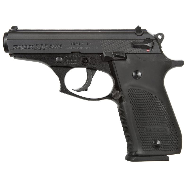 Thunder Plus, DA/SA, Compact, 380ACP, 3.5" Barrel, Alloy Frame, Matte Black Finish, Polymer Grips, Fixed Sights, 15Rd, 1 Magazine THUN380PM15