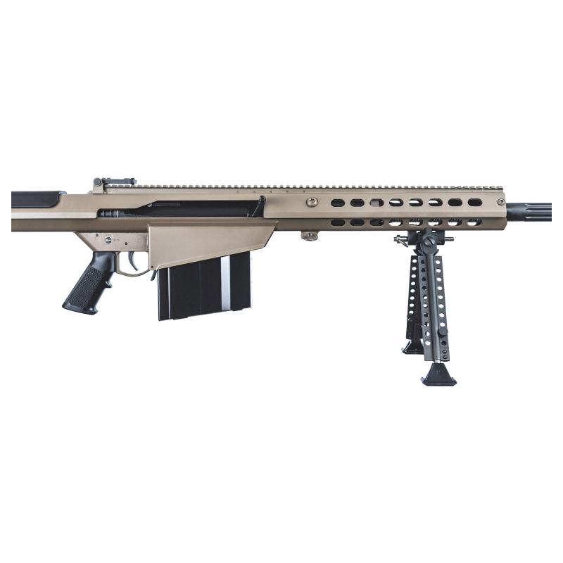 M107A1, Semi-automatic, 50 BMG, 29" Barrel, Flat Dark Earth Cerakote Finish, Synthetic Stock, Front/Rear Flip Sights, 10 Rounds, 1 Magazine, Includes Bipod, Pelican Hard Case, Steel Receiver 18065