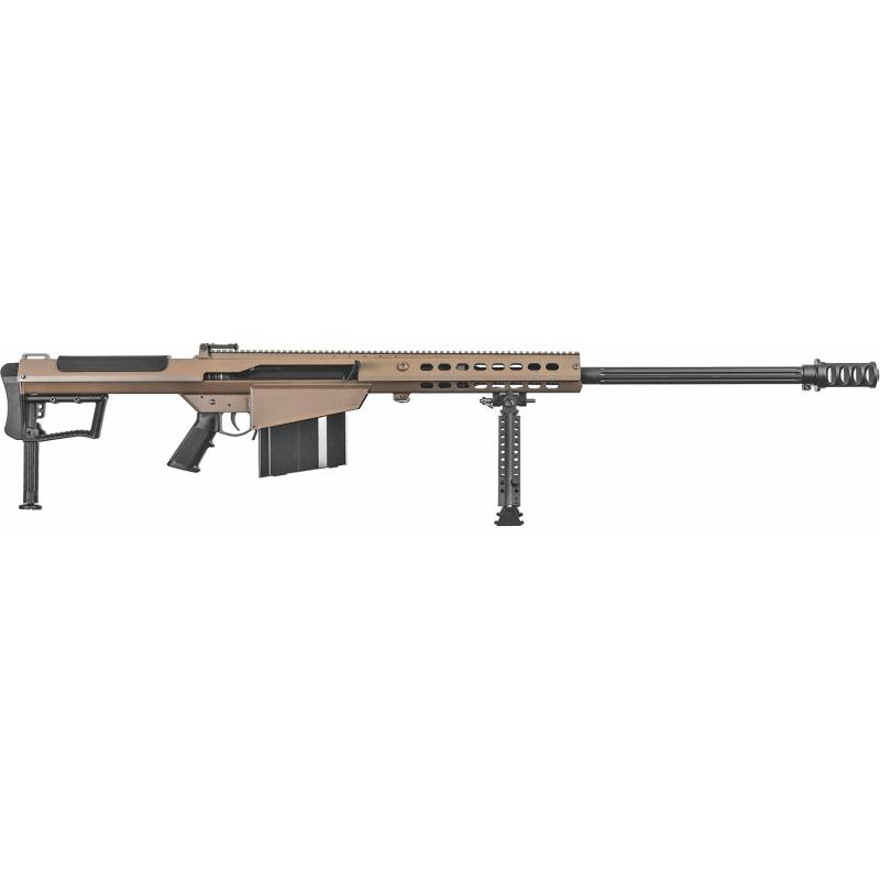 M107A1, Semi-automatic, 50 BMG, 29" Barrel, Flat Dark Earth Cerakote Finish, Synthetic Stock, Front/Rear Flip Sights, 10Rd, 1 Magazine, Bipod, Pelican Hard Case 18065