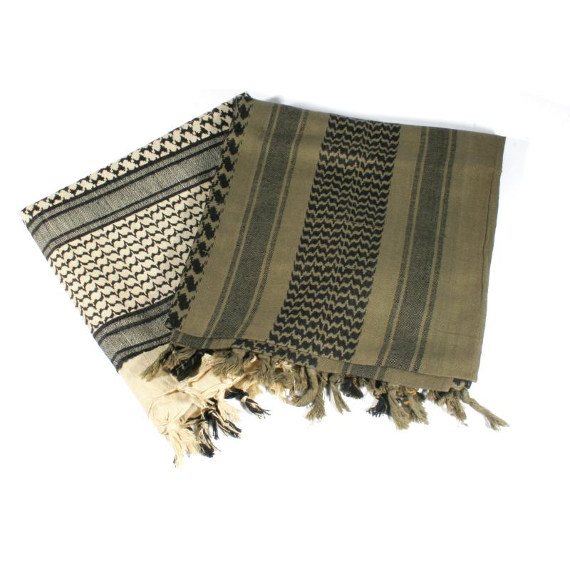 Tactical Shemagh Traditional Desert Headwear 44x44 Inches Olive Drab/Black